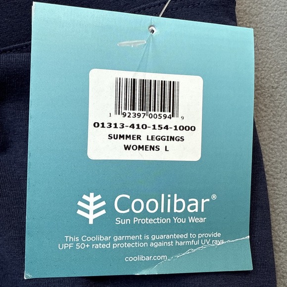 Coolibar Summer Leggings Womens Large Navy Travel Outdoor Stretch UPF Light NWT - Picture 4 of 15